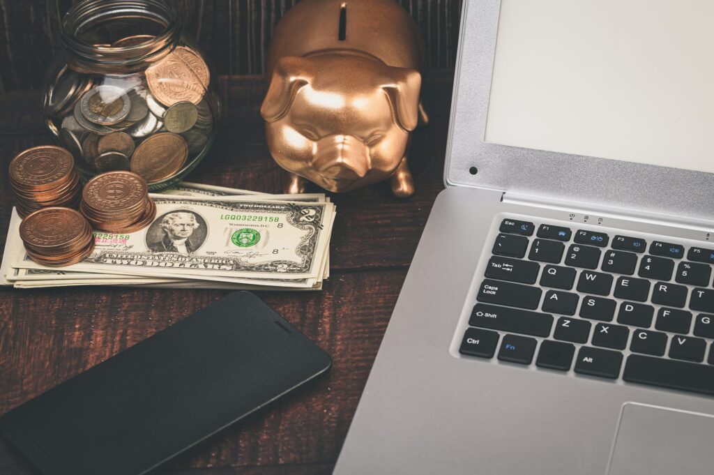 Concept of saving investment, stock, income, profit of business